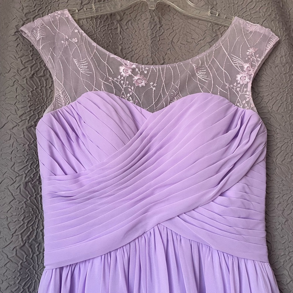 Azazie Lilac Sheer Drape Dress - Gem